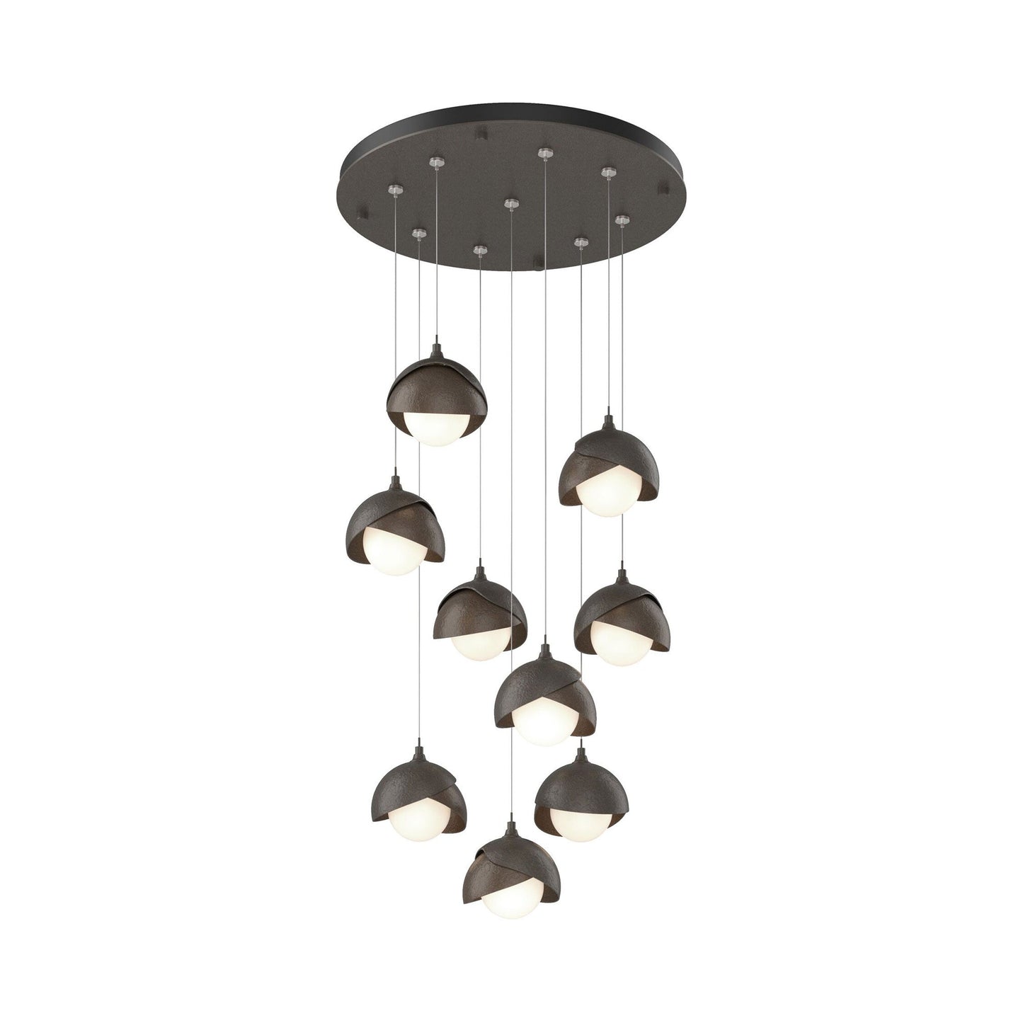 Brooklyn Standard Round Multi Light Pendant Light in Dark Smoke/Bronze (Standard).