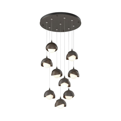 Brooklyn Standard Round Multi Light Pendant Light in Dark Smoke/Bronze (Standard).