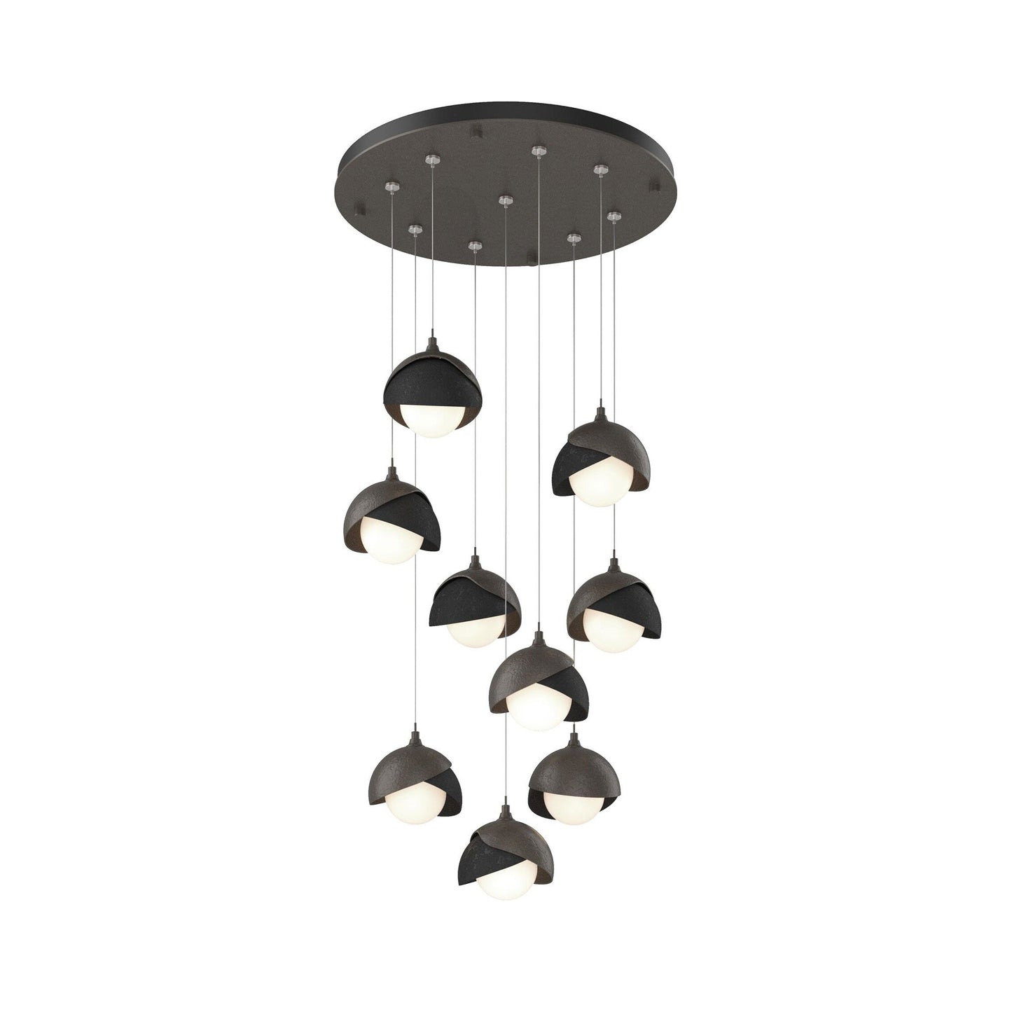 Brooklyn Standard Round Multi Light Pendant Light in Dark Smoke/Black (Standard).