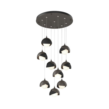 Brooklyn Standard Round Multi Light Pendant Light in Dark Smoke/Black (Standard).