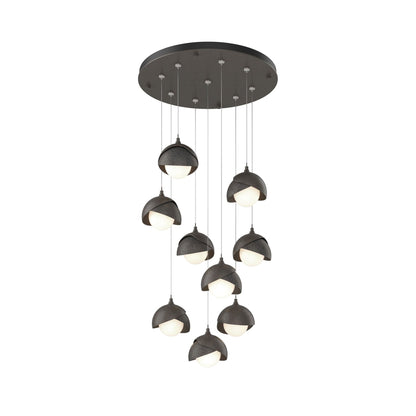 Brooklyn Standard Round Multi Light Pendant Light in Dark Smoke/Natural Iron (Standard).