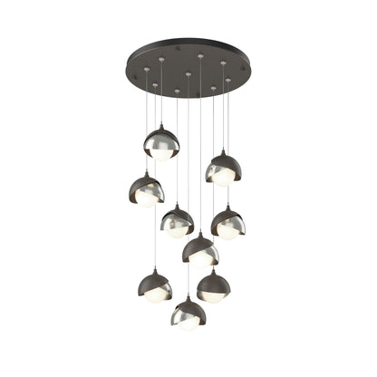 Brooklyn Standard Round Multi Light Pendant Light in Dark Smoke/Sterling (Standard).