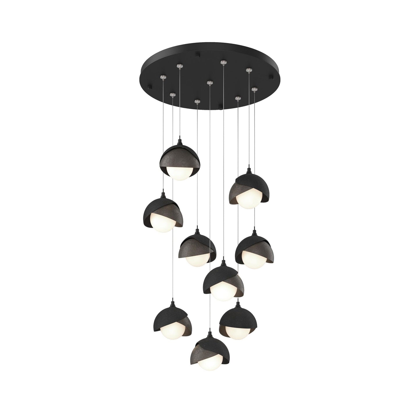 Brooklyn Standard Round Multi Light Pendant Light in Black/Dark Smoke (Standard).