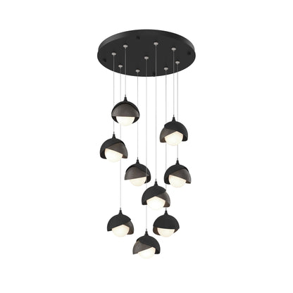 Brooklyn Standard Round Multi Light Pendant Light in Black/Dark Smoke (Standard).
