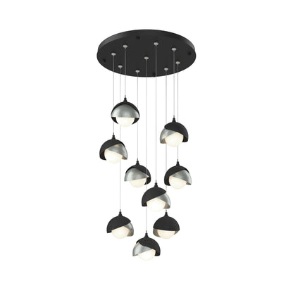 Brooklyn Standard Round Multi Light Pendant Light in Black/Vintage Platinum (Standard).