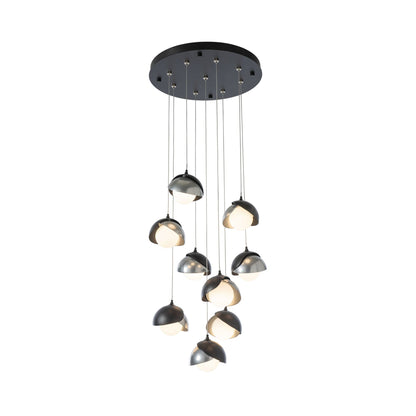 Brooklyn Standard Round Multi Light Pendant Light in Black/Sterling (Standard).