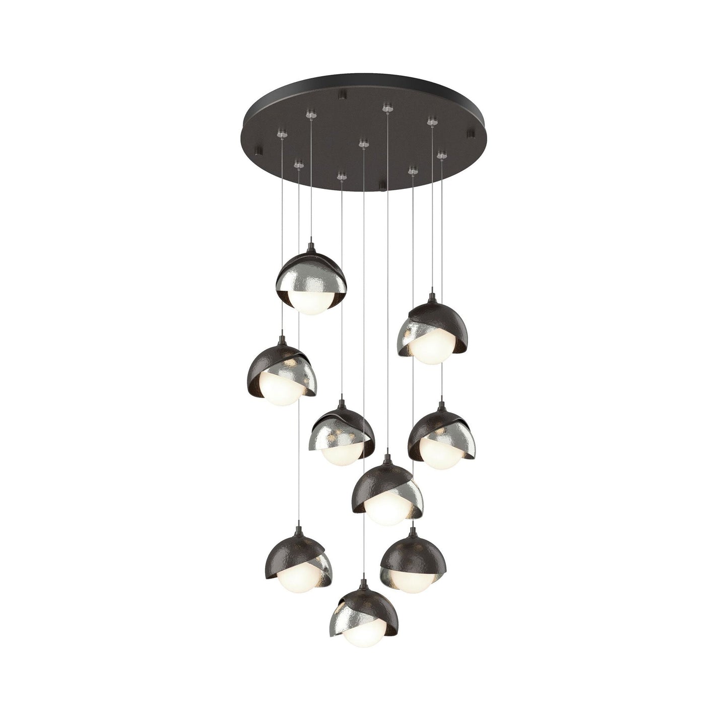 Brooklyn Standard Round Multi Light Pendant Light in Oil Rubbed Bronze/Sterling (Standard).