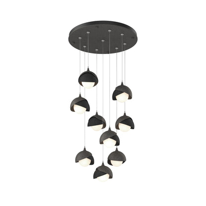 Brooklyn Standard Round Multi Light Pendant Light in Natural Iron/Black (Standard).