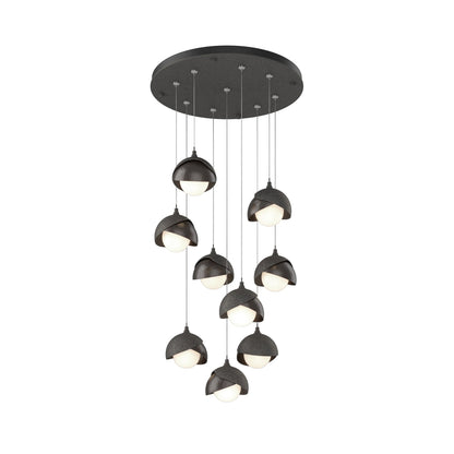 Brooklyn Standard Round Multi Light Pendant Light in Natural Iron/Oil Rubbed Bronze (Standard).