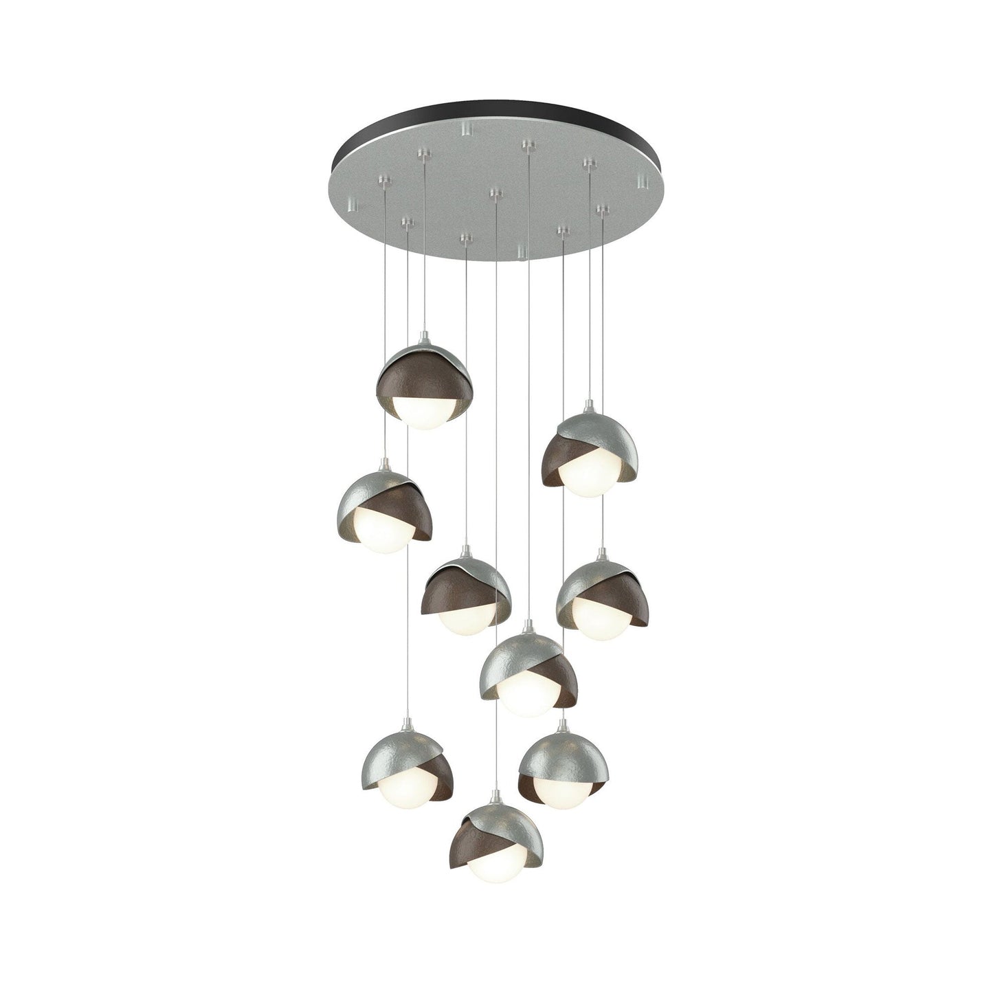 Brooklyn Standard Round Multi Light Pendant Light in Vintage Platinum/Bronze (Standard).