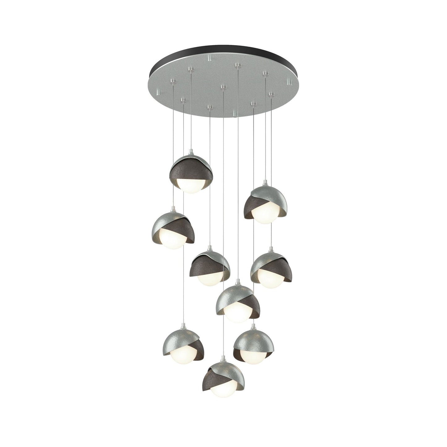 Brooklyn Standard Round Multi Light Pendant Light in Vintage Platinum/Dark Smoke (Standard).