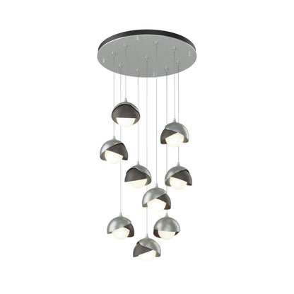 Brooklyn Standard Round Multi Light Pendant Light in Vintage Platinum/Dark Smoke (Standard).