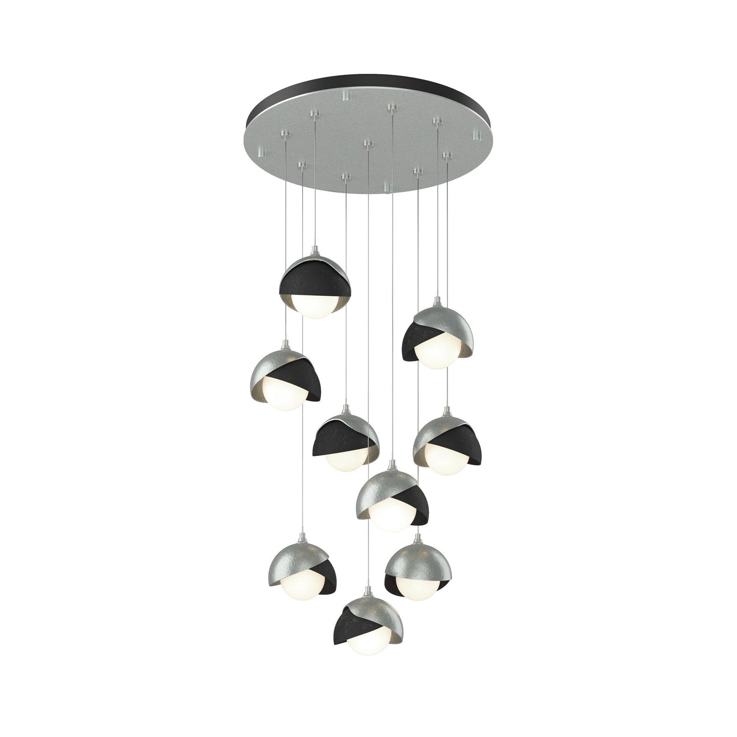 Brooklyn Standard Round Multi Light Pendant Light in Vintage Platinum/Black (Standard).