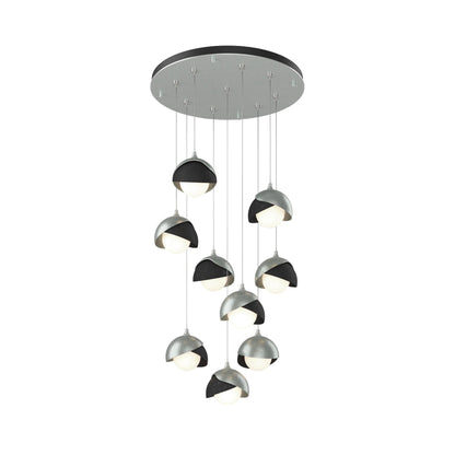 Brooklyn Standard Round Multi Light Pendant Light in Vintage Platinum/Black (Standard).