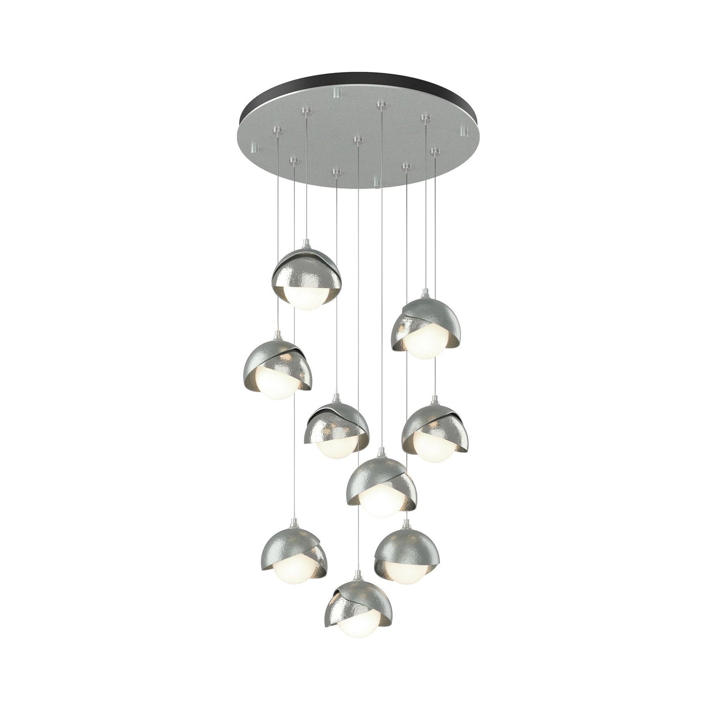 Brooklyn Standard Round Multi Light Pendant Light in Vintage Platinum/Sterling (Standard).