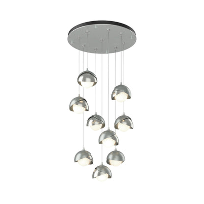 Brooklyn Standard Round Multi Light Pendant Light in Vintage Platinum/Sterling (Standard).