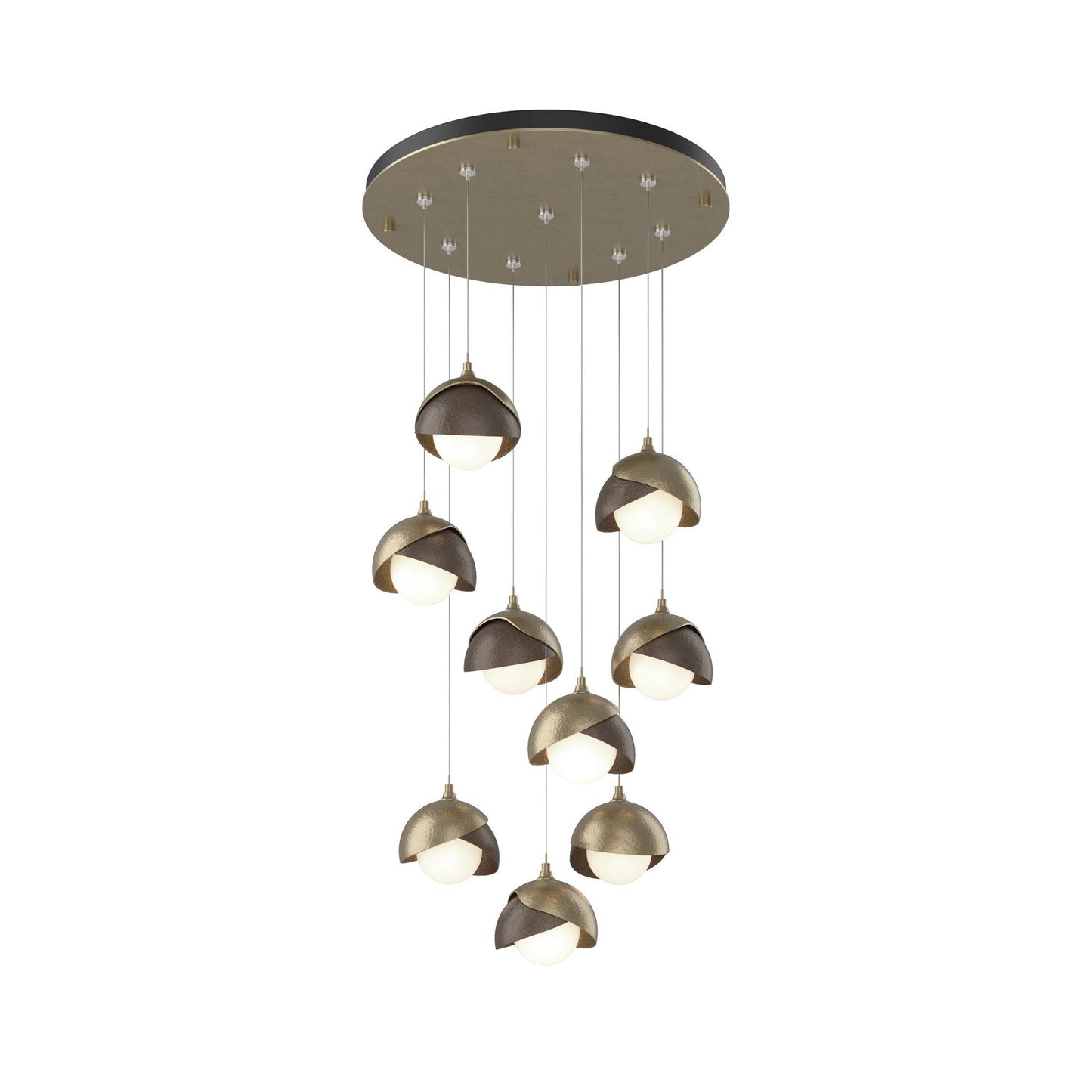 Brooklyn Standard Round Multi Light Pendant Light in Soft Gold/Bronze (Standard).
