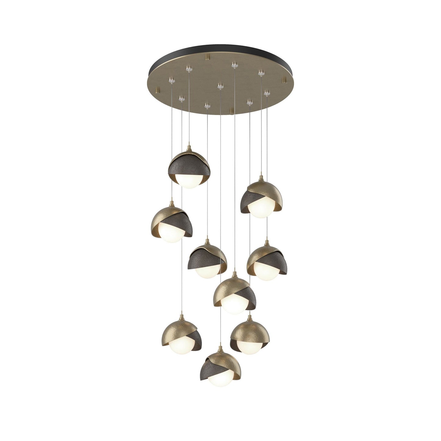 Brooklyn Standard Round Multi Light Pendant Light in Soft Gold/Dark Smoke (Standard).