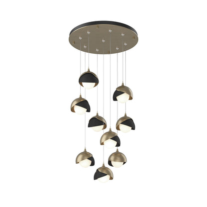 Brooklyn Standard Round Multi Light Pendant Light in Soft Gold/Black (Standard).