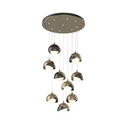 Brooklyn Standard Round Multi Light Pendant Light in Soft Gold/Oil Rubbed Bronze (Standard).