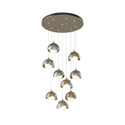 Brooklyn Standard Round Multi Light Pendant Light in Soft Gold/Vintage Platinum (Standard).
