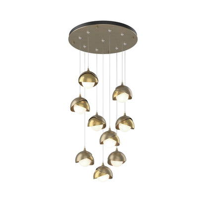 Brooklyn Standard Round Multi Light Pendant Light in Soft Gold/Modern Brass (Standard).
