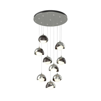 Brooklyn Standard Round Multi Light Pendant Light in Sterling/Oil Rubbed Bronze (Standard).