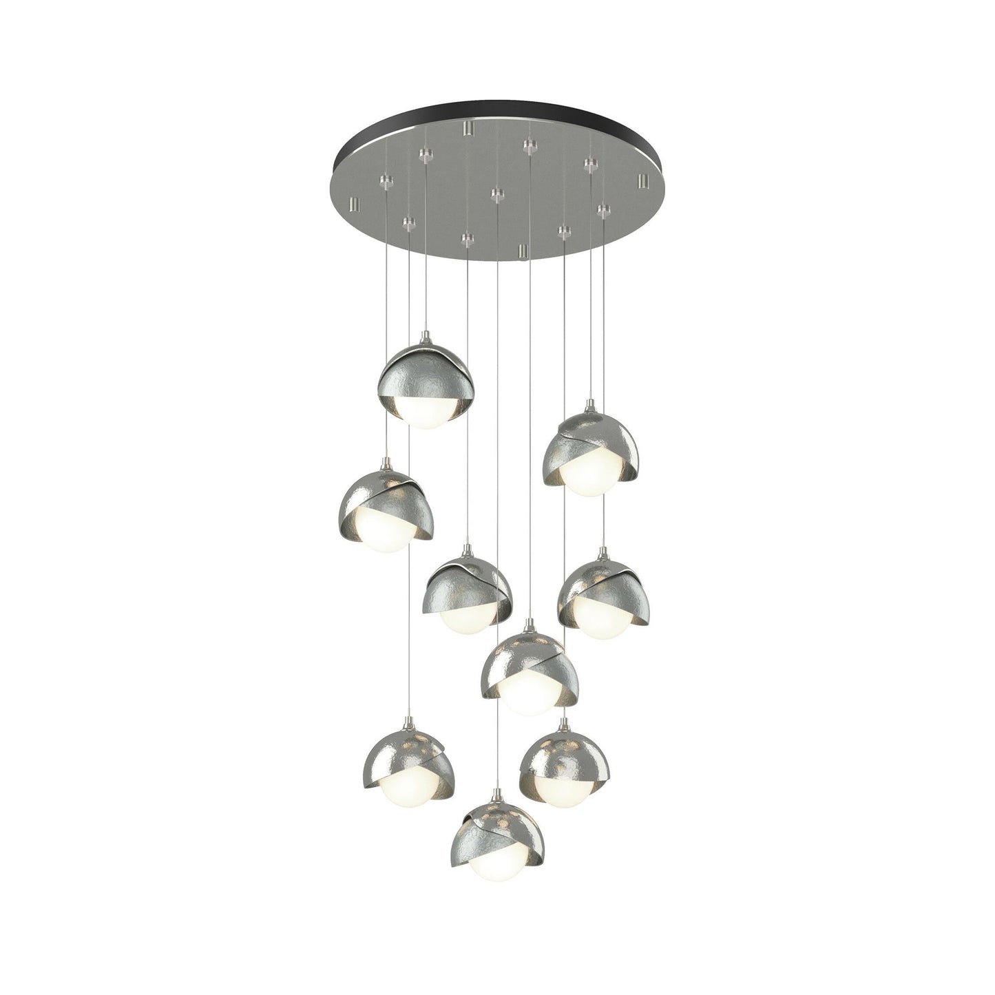 Brooklyn Standard Round Multi Light Pendant Light in Sterling/Vintage Platinum (Standard).
