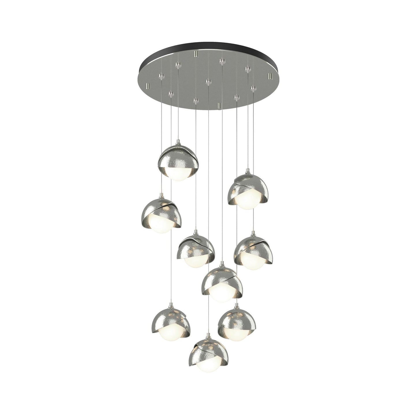 Brooklyn Standard Round Multi Light Pendant Light in Sterling/Sterling (Standard).