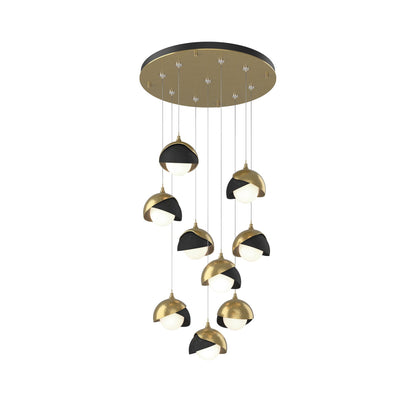Brooklyn Standard Round Multi Light Pendant Light in Modern Brass/Black (Standard).