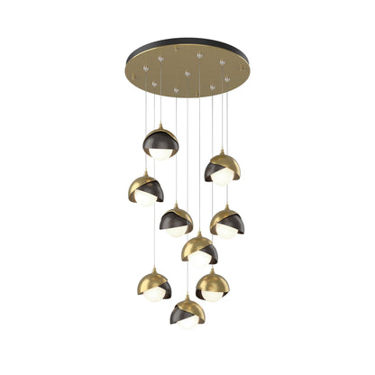 Brooklyn Standard Round Multi Light Pendant Light in Modern Brass/Oil Rubbed Bronze (Standard).