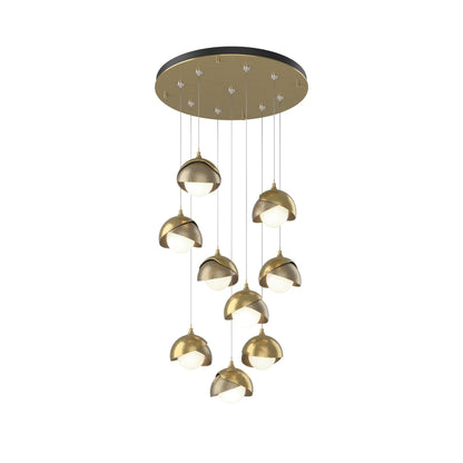 Brooklyn Standard Round Multi Light Pendant Light in Modern Brass/Soft Gold (Standard).
