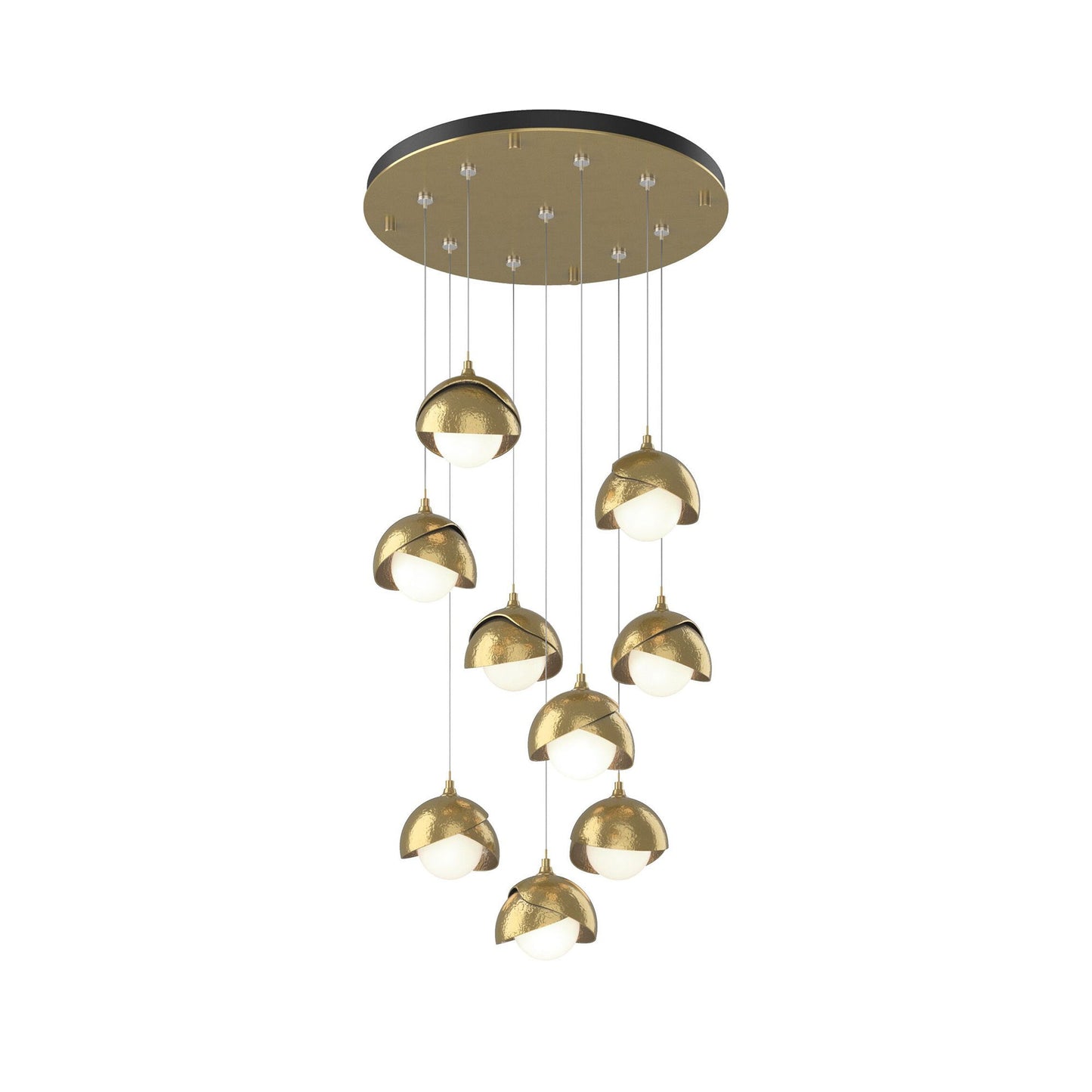 Brooklyn Standard Round Multi Light Pendant Light in Modern Brass/Modern Brass (Standard).