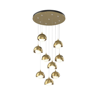 Brooklyn Standard Round Multi Light Pendant Light in Modern Brass/Modern Brass (Standard).