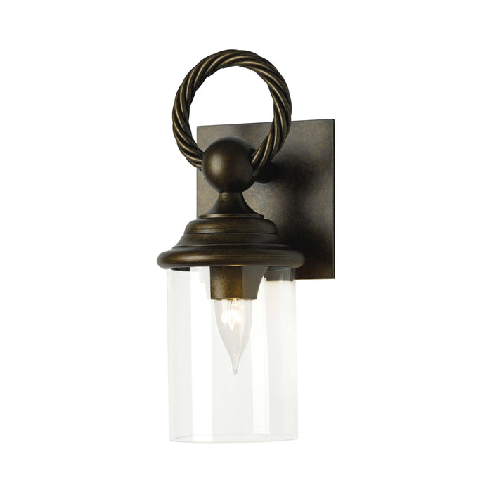 Cavo Outdoor Wall Light in Small/Coastal Black/Clear Glass.