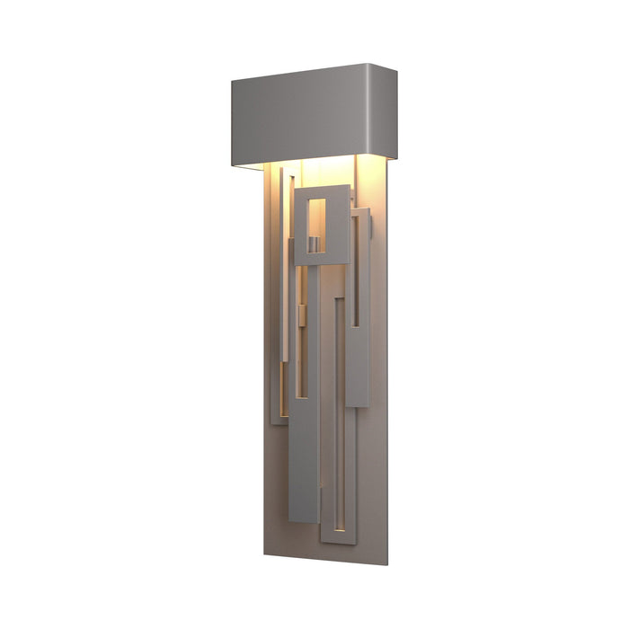 Collage LED Outdoor Wall Light in Small/Left/Coastal Burnished Steel.