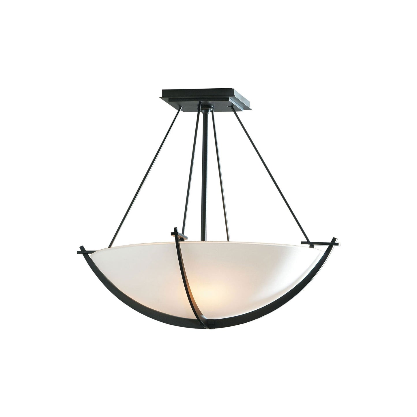 Compass Semi Flush Mount Ceiling Light in Black (Small).