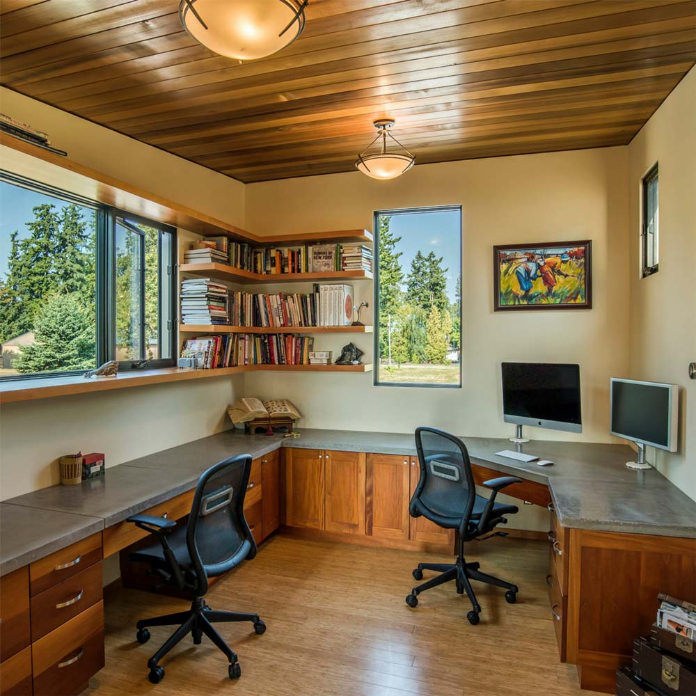 Compass Semi Flush Mount Ceiling Light in office.