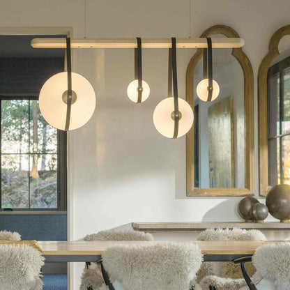 Derby Linear LED Pendant Light in dining room.