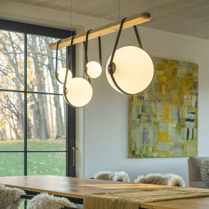 Derby Linear LED Pendant Light in dining room.