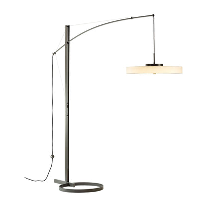 Disq Arc LED Floor Lamp in Dark Smoke/Spun Frost.