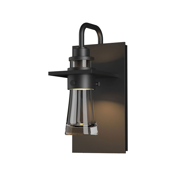 Erlenmeyer Outdoor Wall Light in Small/Coastal Black/Clear Bubble Glass.