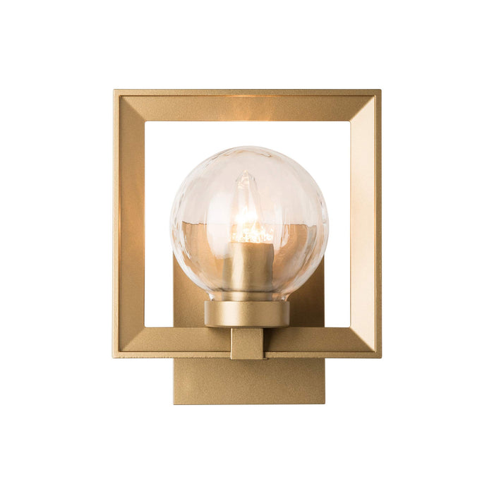 Frame Outdoor Wall Light in Small/Coastal Black/Water Glass.