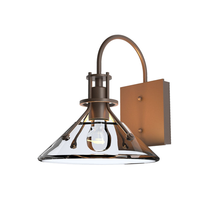 Henry Glass Shade Outdoor Wall Light in Small/Coastal Bronze/Clear Glass.