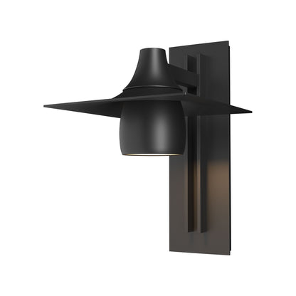 Hood Outdoor Wall Light in Small/Coastal Black/Opal Glass.