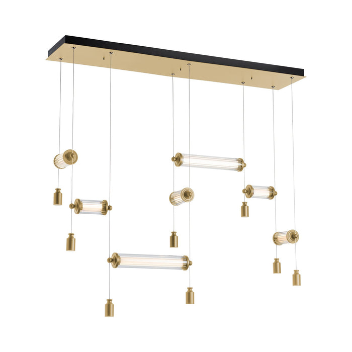 Libra Double Linear LED Pendant Light in Natural Iron.