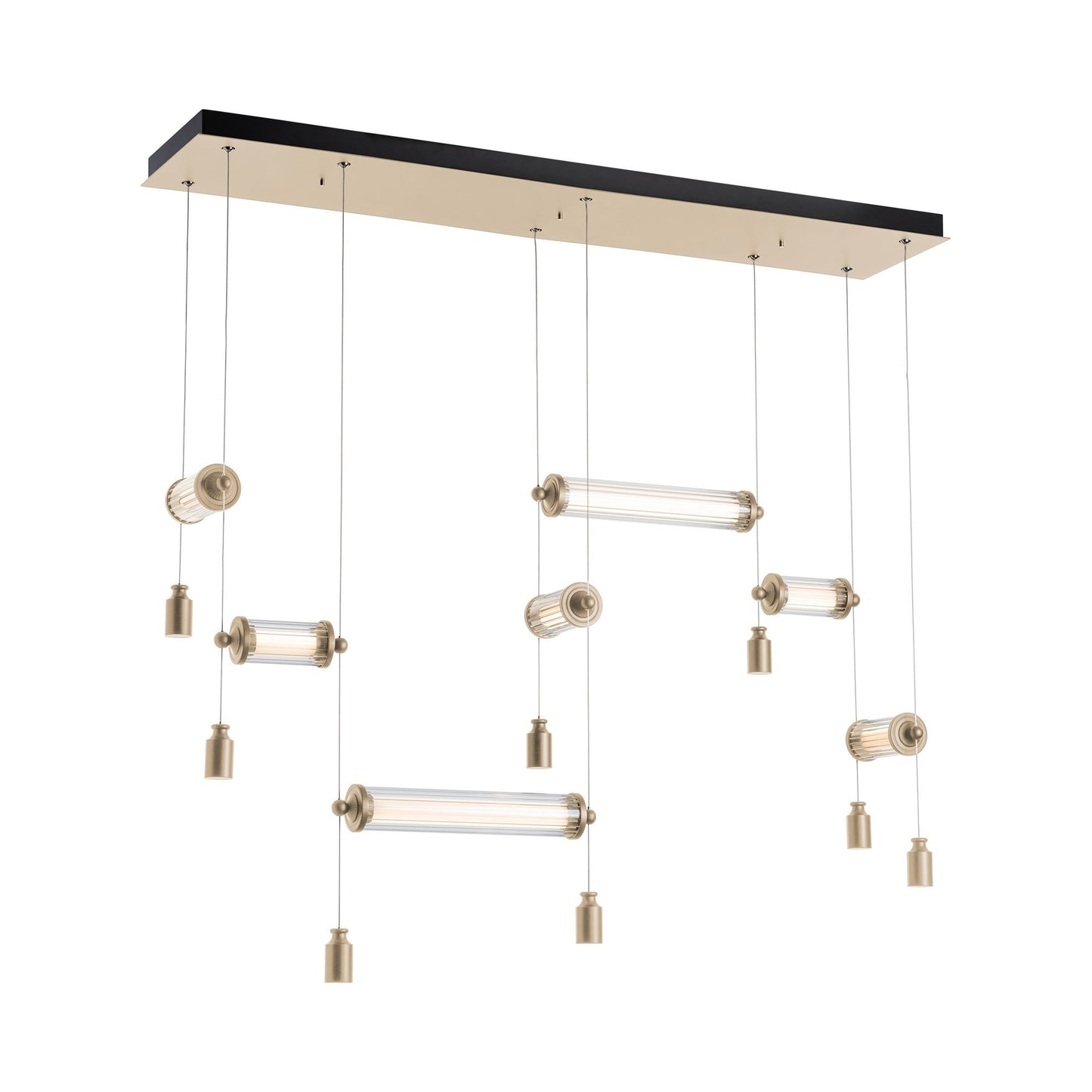 Libra Double Linear LED Pendant Light in Soft Gold.