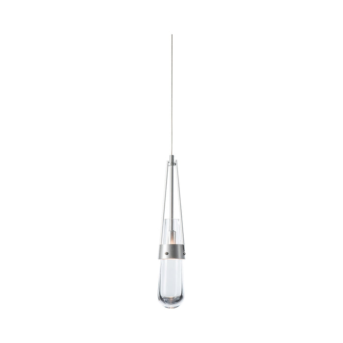 Link Mini Pendant Light in Rail/Track/Sterling/Clear Glass.