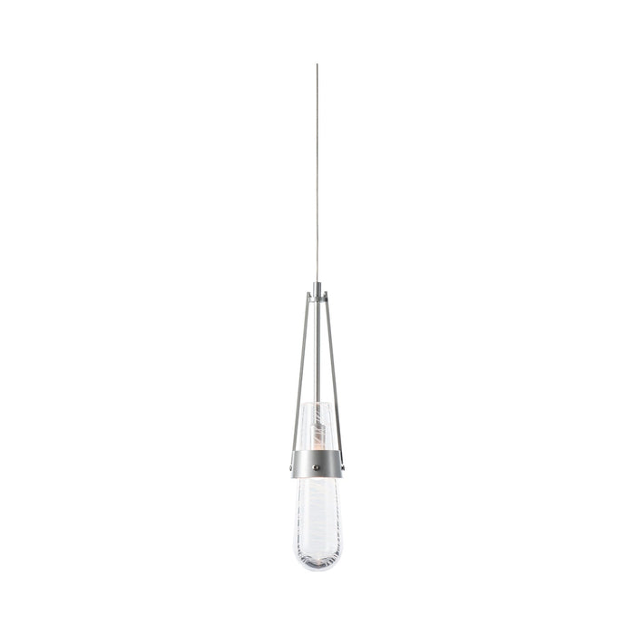 Link Mini Pendant Light in Rail/Track/Sterling/Clear with White Threading Glass.