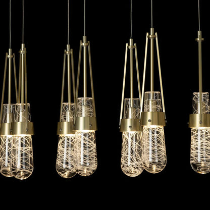 Link Rectangular LED Multi Light Pendant Light in Detail.